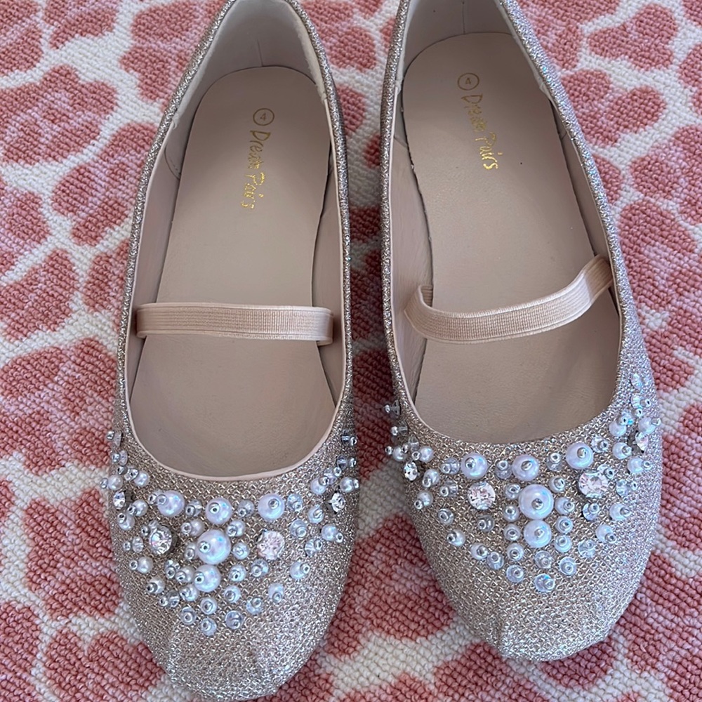 Gold embellished party shoes